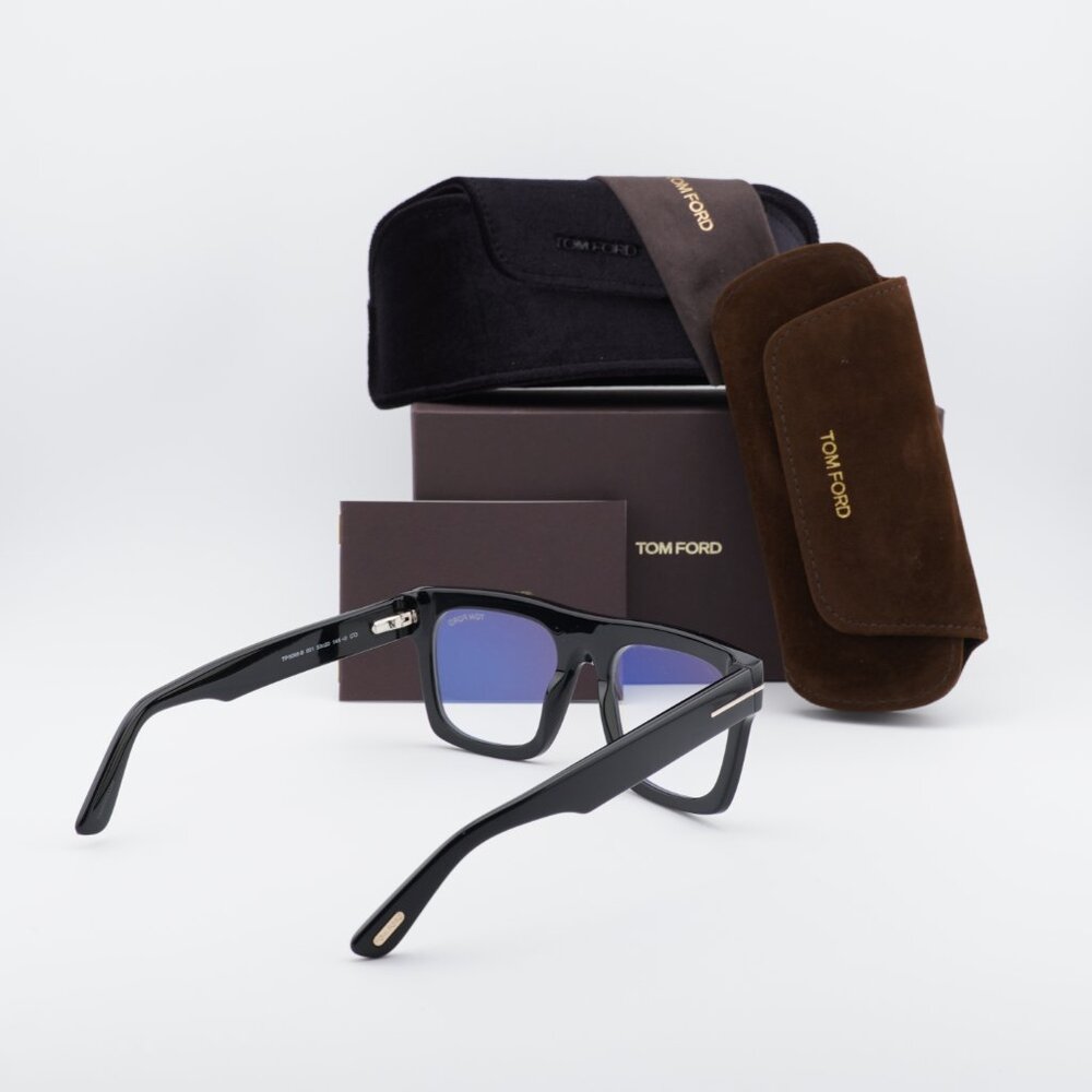 Tom Ford FT6068-B 001 Square Eyeglasses 53mm - Black/Clear with Magnetic Clip-on - Picture 10 of 10